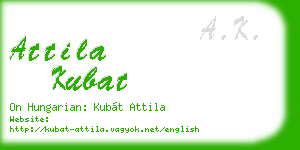 attila kubat business card